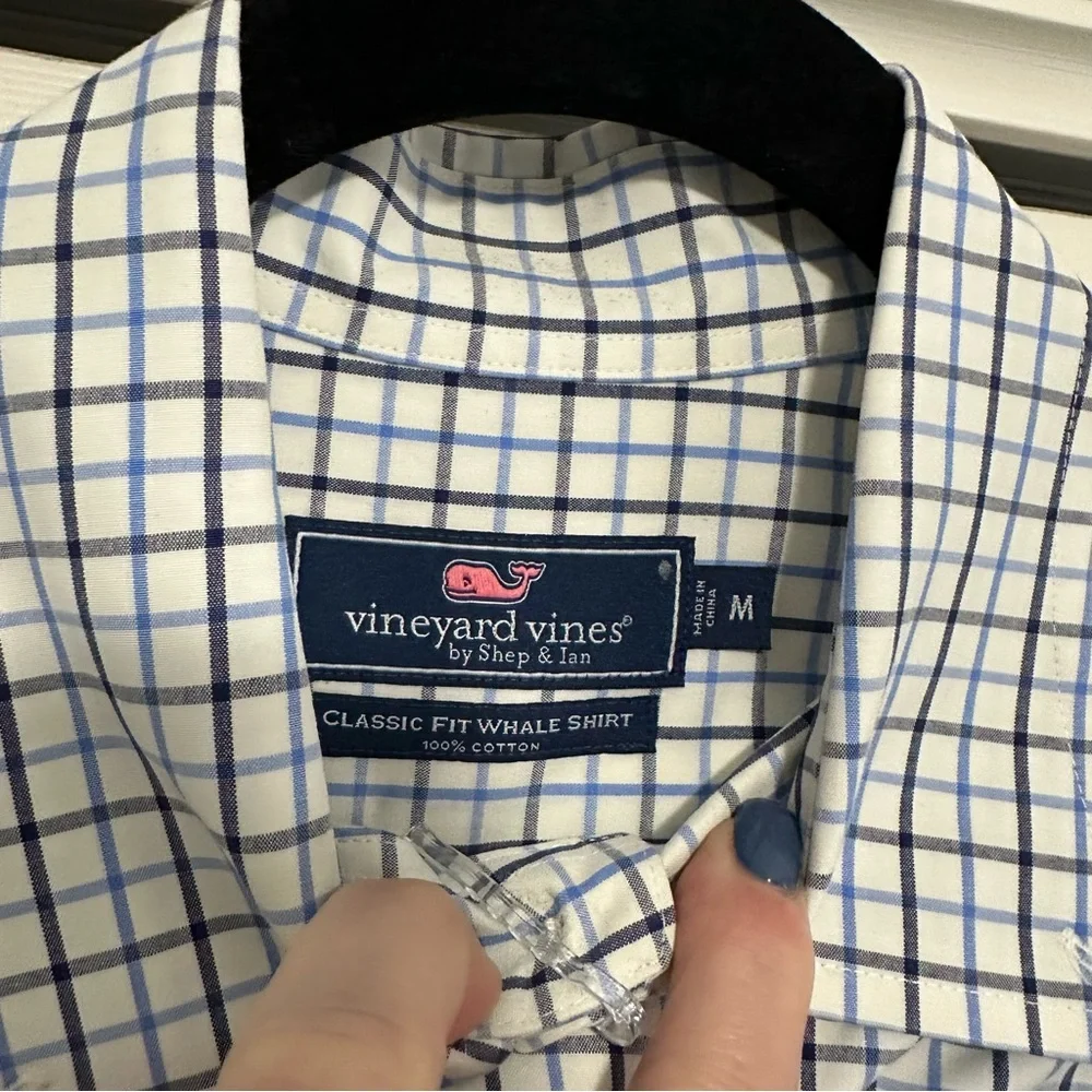 Vineyard Vines‎ Classic Fit Whale Shirt Button Down in Plaid Size Medium GUC
